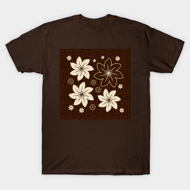 Brown floral design T-Shirt by Gaspar Avila